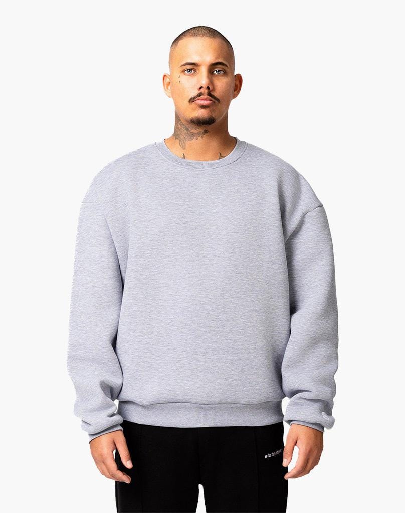 BASIC SWEATER (GREY MELANGE) Sweater STATEMENT