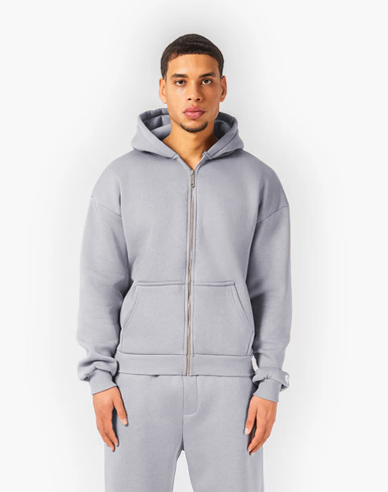 BASIC ZIP-HOODIE (GREY) STATEMENT
