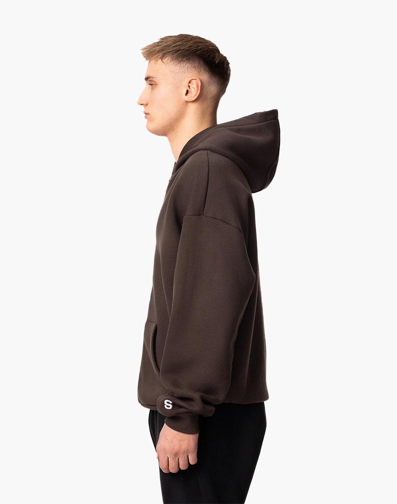 BASIC ZIP-HOODIE (BROWN) STATEMENT