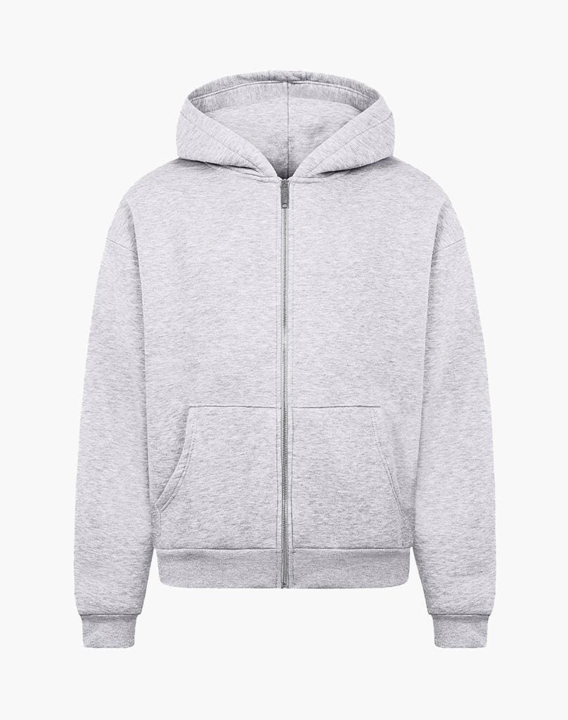BASIC ZIP-HOODIE (GREY MELANGE) Zip-Hoodie STATEMENT