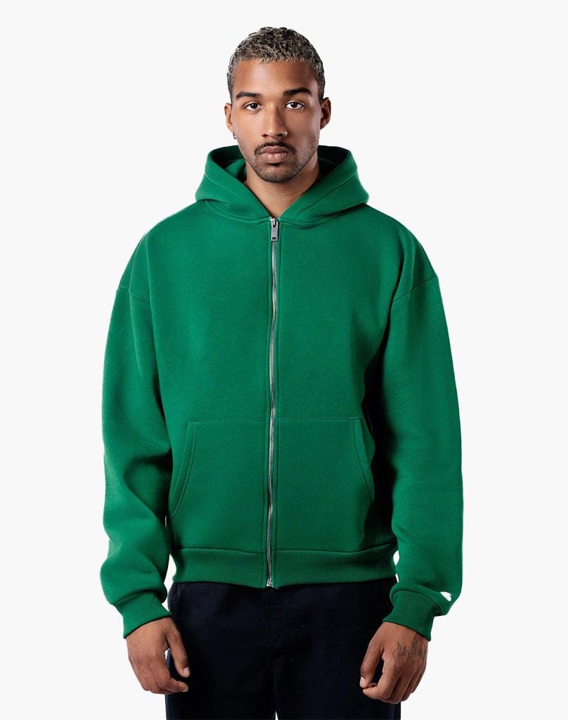 BASIC ZIP-HOODIE (WOOD GREEN) Zip-Hoodie STATEMENT