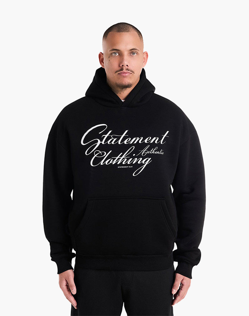 BENDING LINES HOODIE (BLACK) STATEMENT