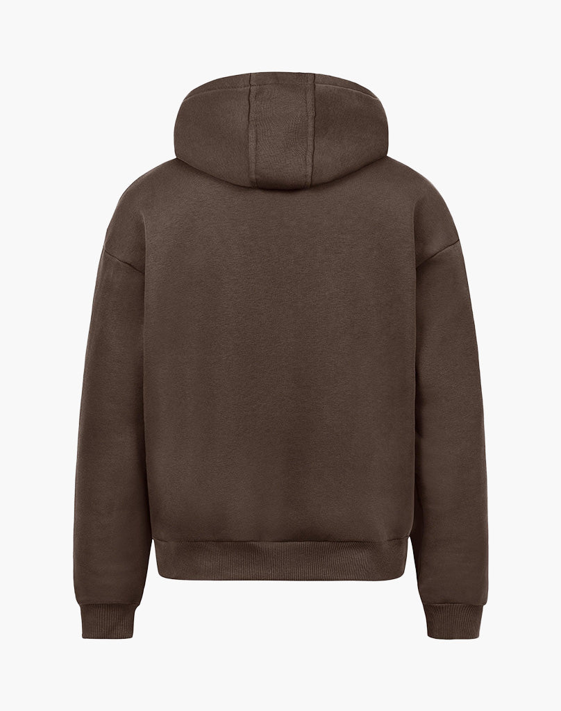 LOOP ZIP-HOODIE BROWN