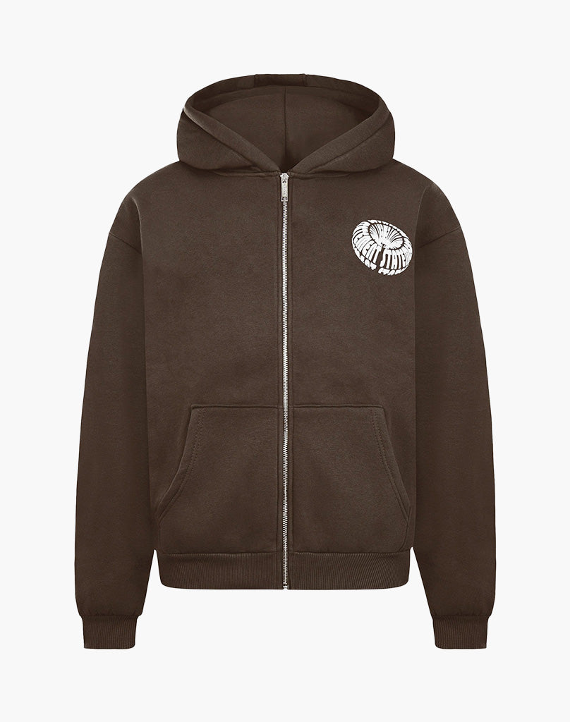CYRCLE ZIP-HOODIE BROWN