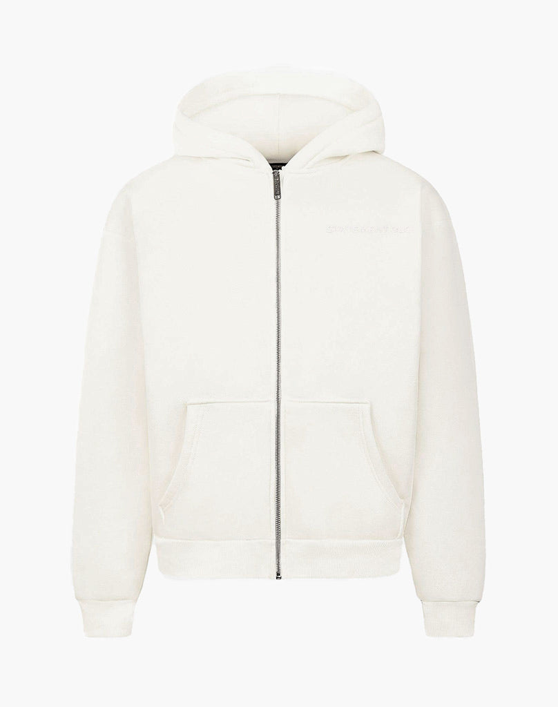 INITIAL ZIP-HOODIE (CREAM WHITE) STATEMENT