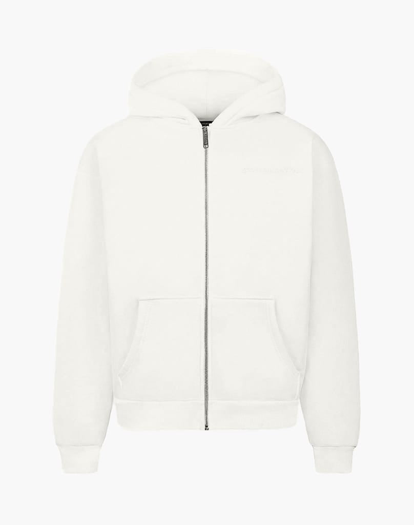 INITIAL ZIP-HOODIE (CREAM WHITE) Hoodie STATEMENT