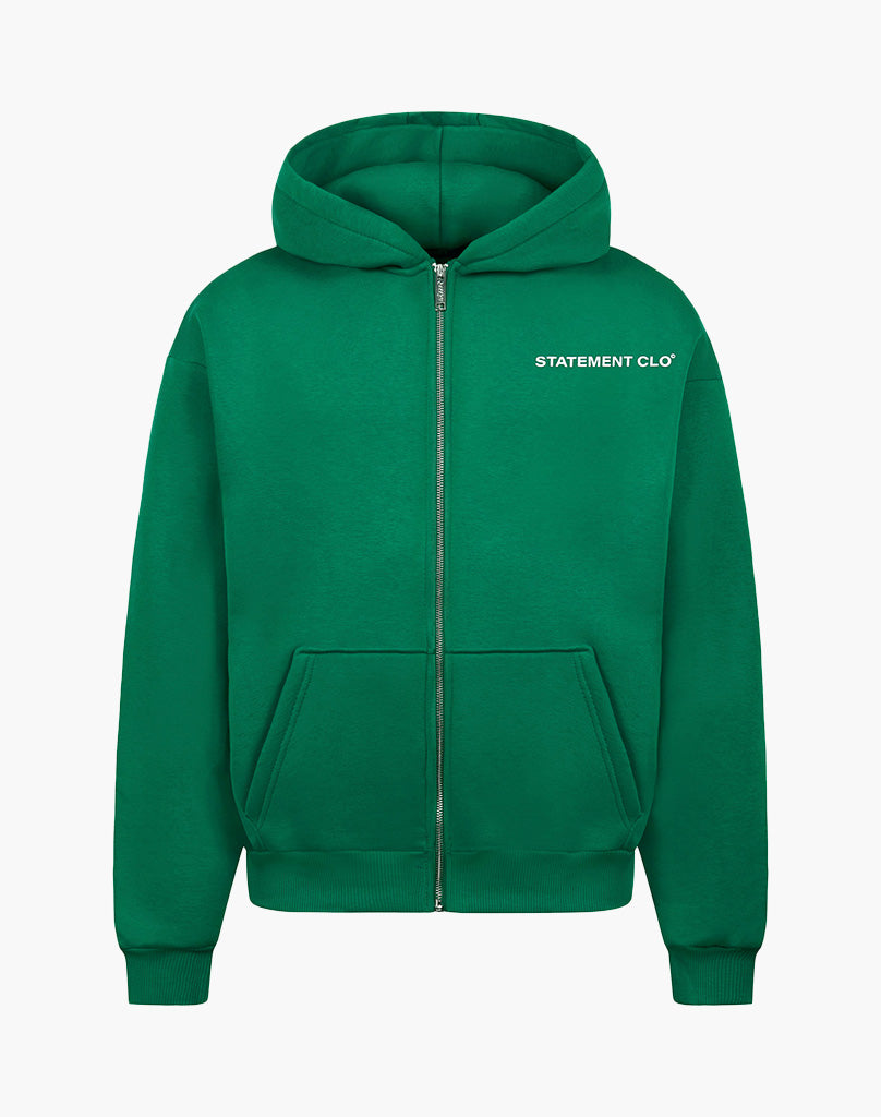 INITIAL ZIP-HOODIE (WOOD GREEN) STATEMENT