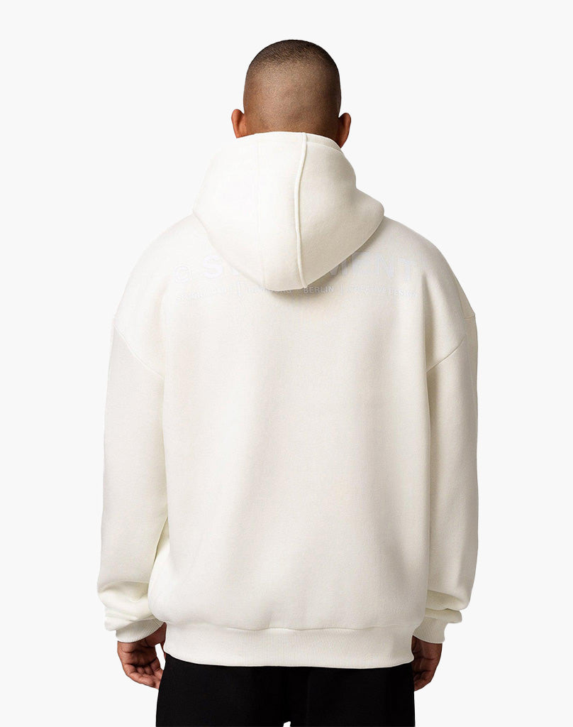 INITIAL ZIP-HOODIE (CREAM WHITE) STATEMENT