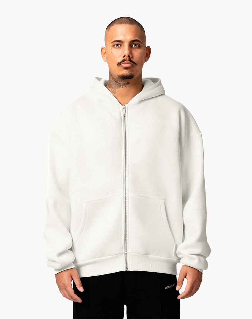 INITIAL ZIP-HOODIE (CREAM WHITE) Hoodie STATEMENT
