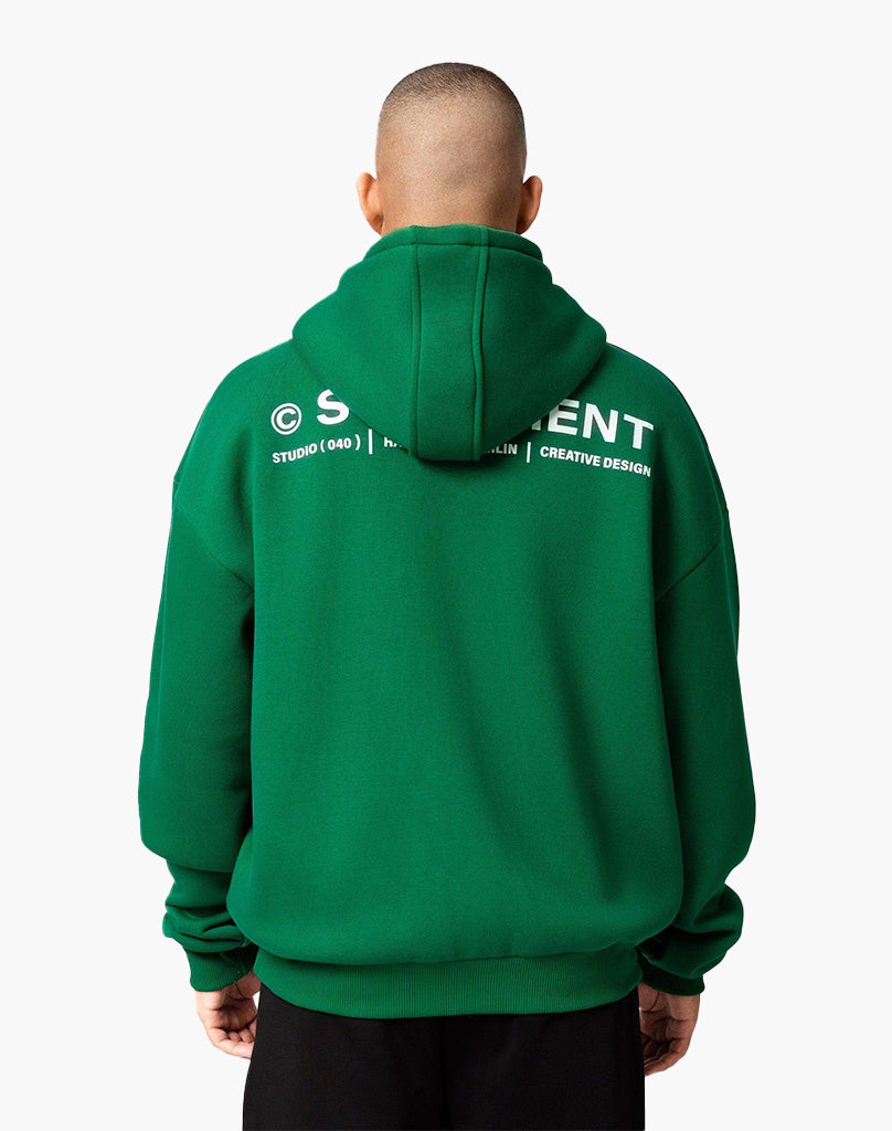 INITIAL ZIP-HOODIE (WOOD GREEN) STATEMENT