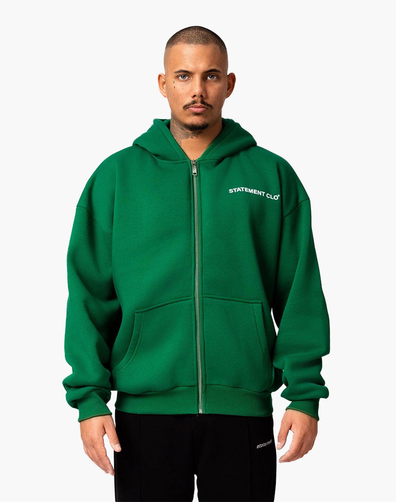 INITIAL ZIP-HOODIE (WOOD GREEN) STATEMENT