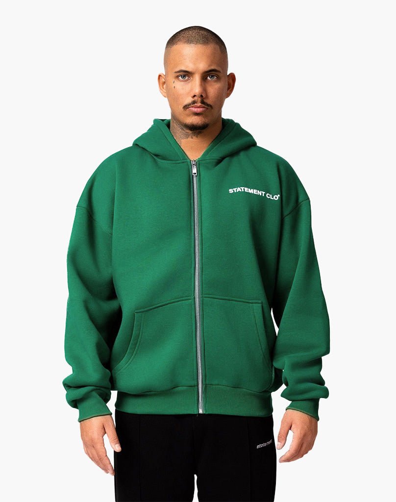 INITIAL ZIP-HOODIE (WOOD GREEN) Pants STATEMENT
