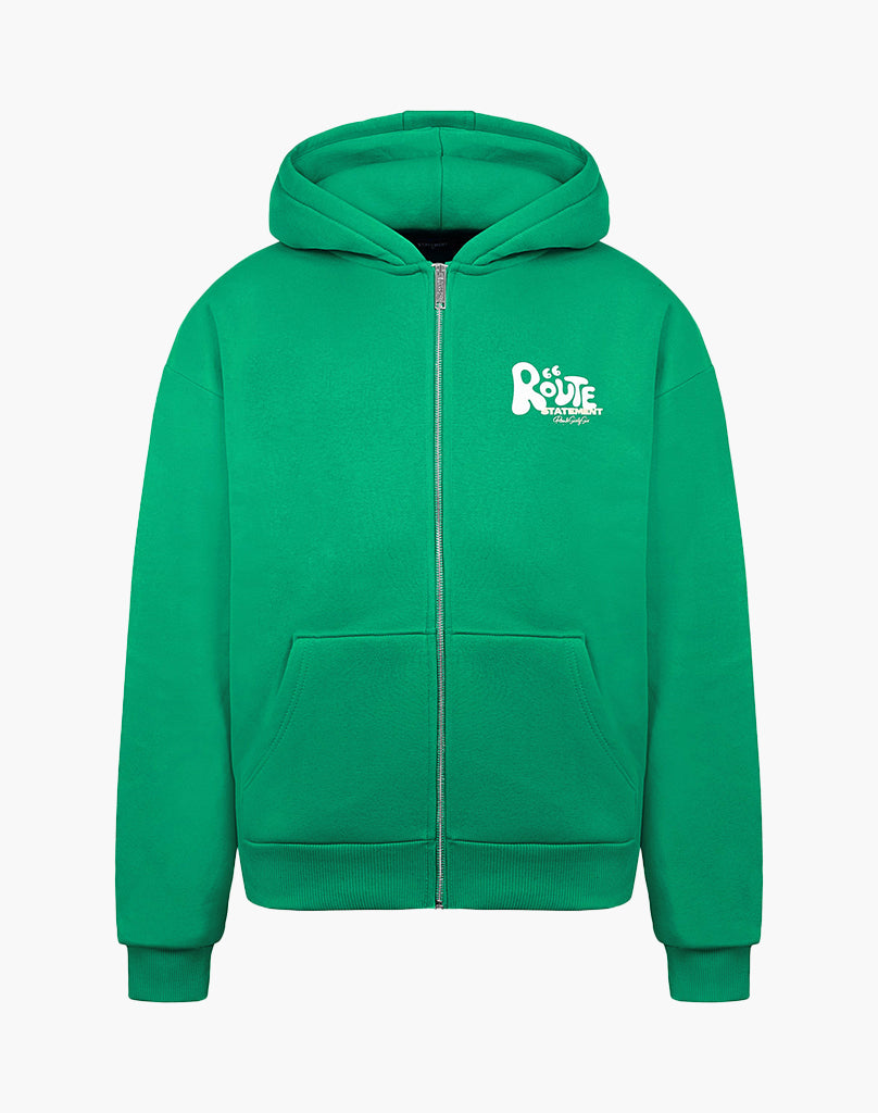 ROUTE 66 ZIP-HOODIE (WOOD GREEN) STATEMENT