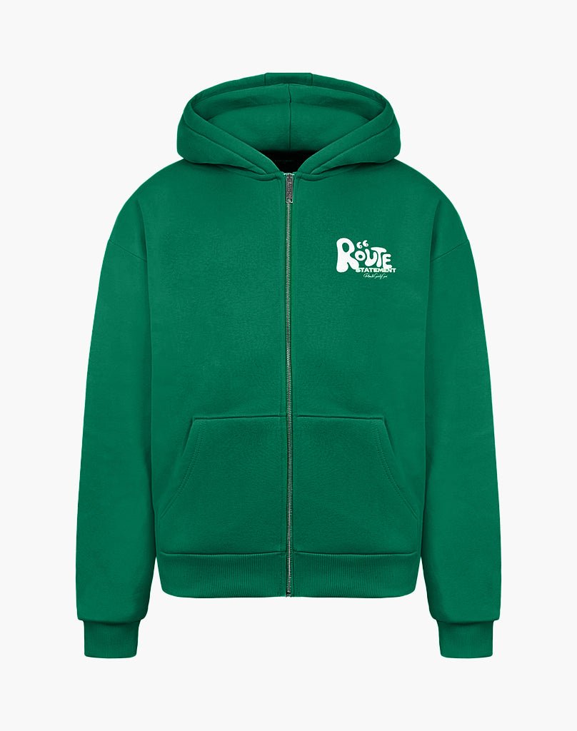 ROUTE 66 ZIP-HOODIE (WOOD GREEN) Hoodie STATEMENT