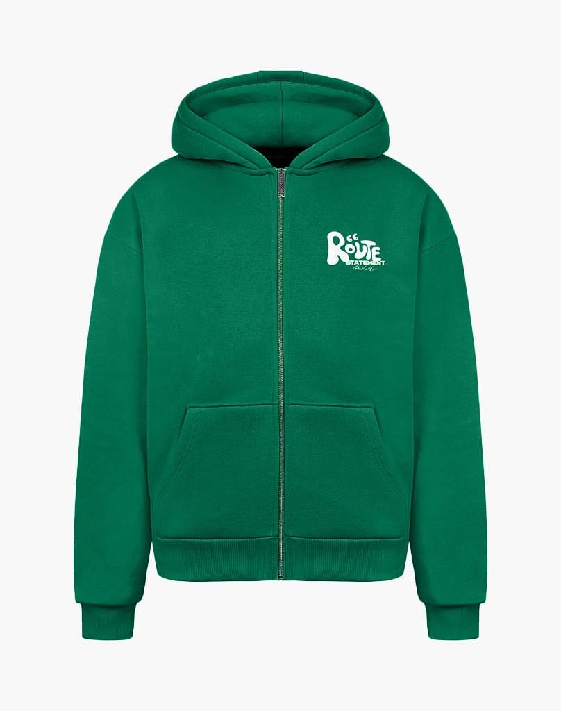 ROUTE 66 ZIP-HOODIE (WOOD GREEN) Hoodie STATEMENT