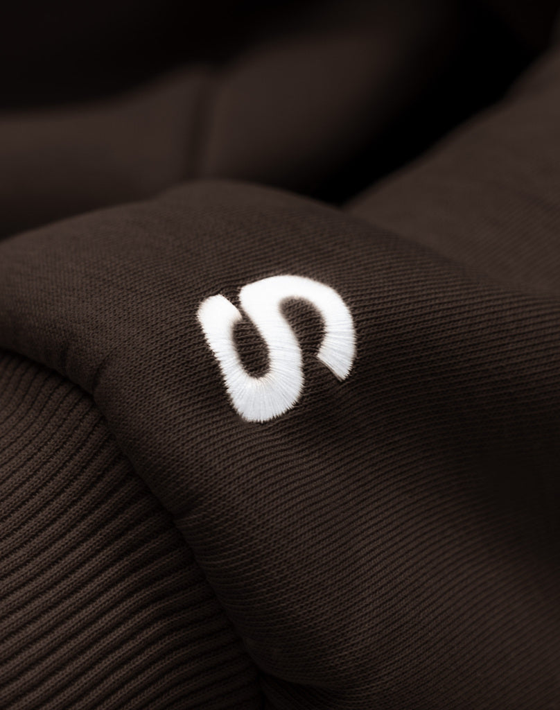 BASIC ZIP-HOODIE (BROWN) STATEMENT