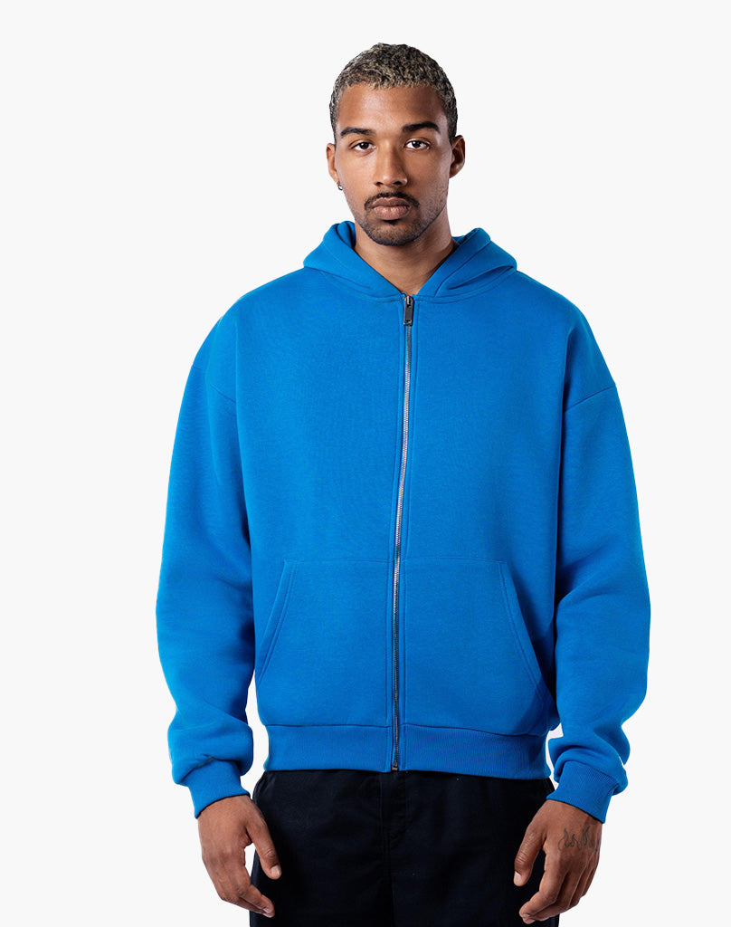 BASIC ZIP-HOODIE BLUE