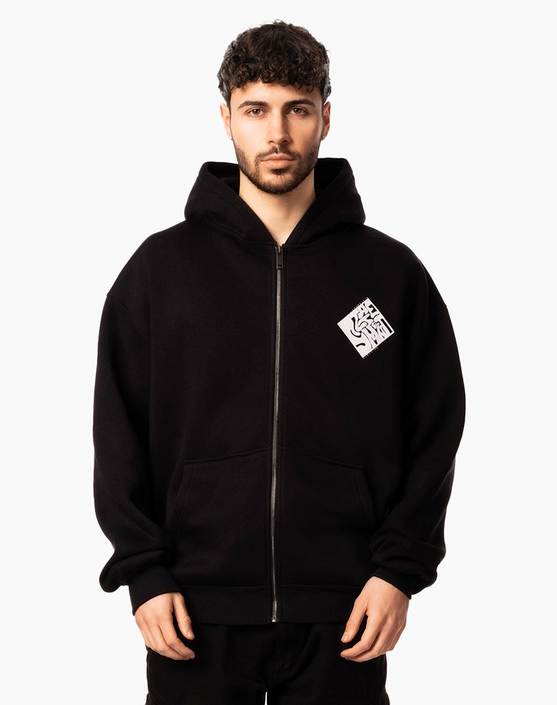 SMUDGE ZIP-HOODIE BLACK