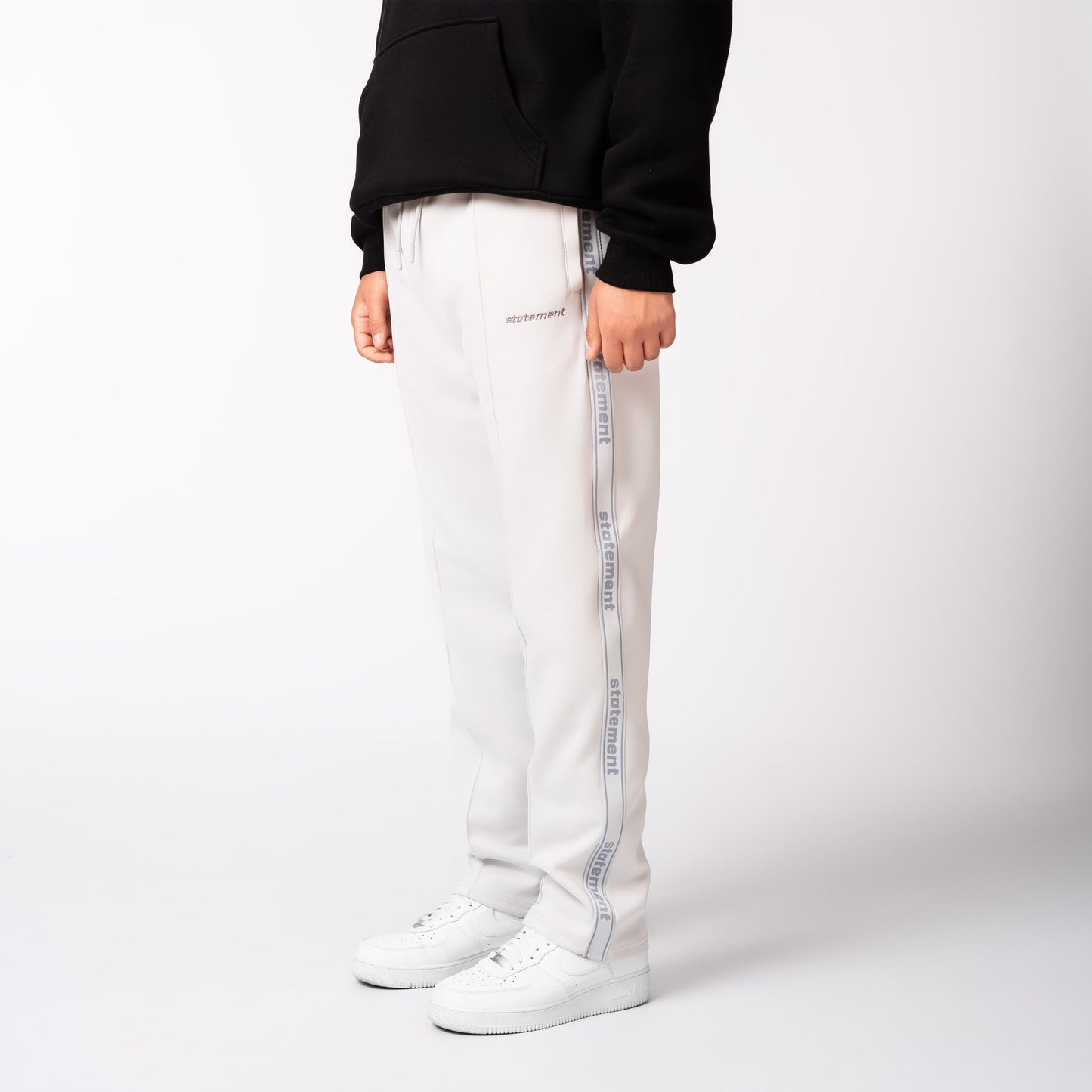 STRIPE WIDE TRACKPANTS CREAM WHITE