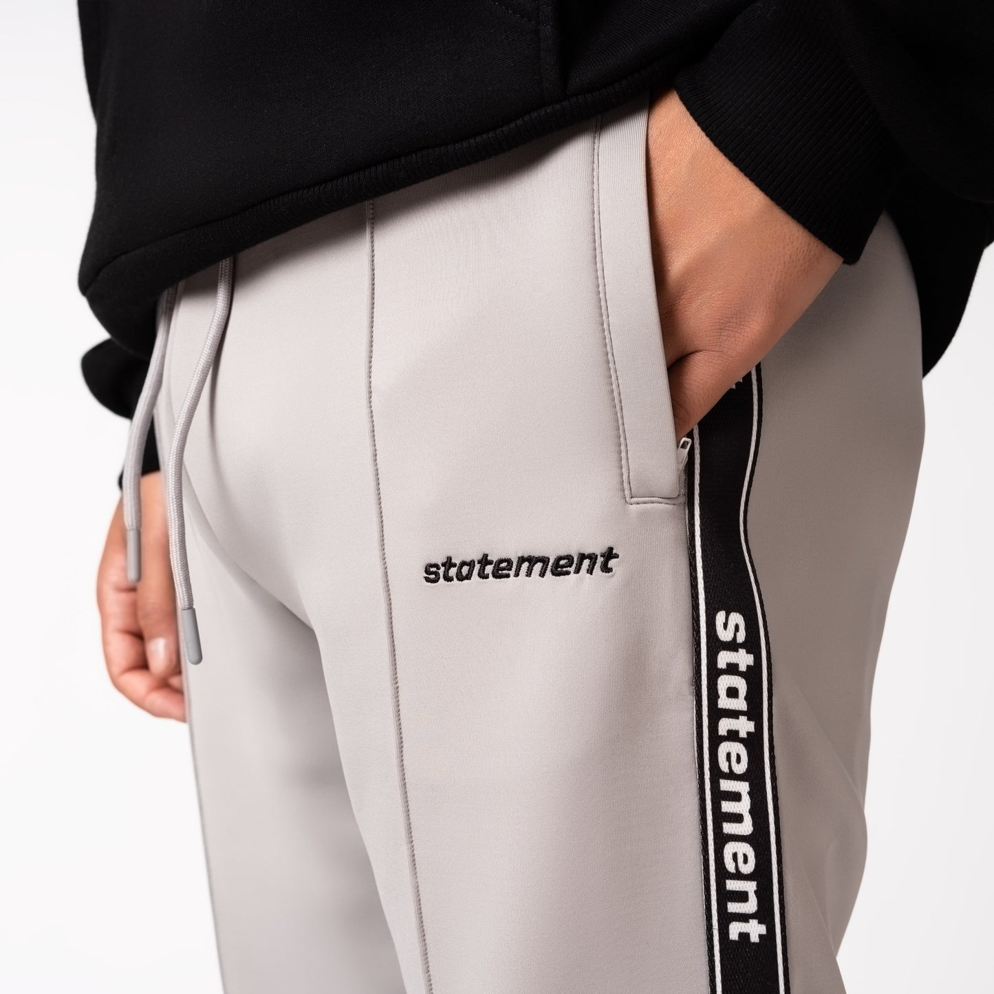 STRIPE WIDE TRACKPANTS GREY