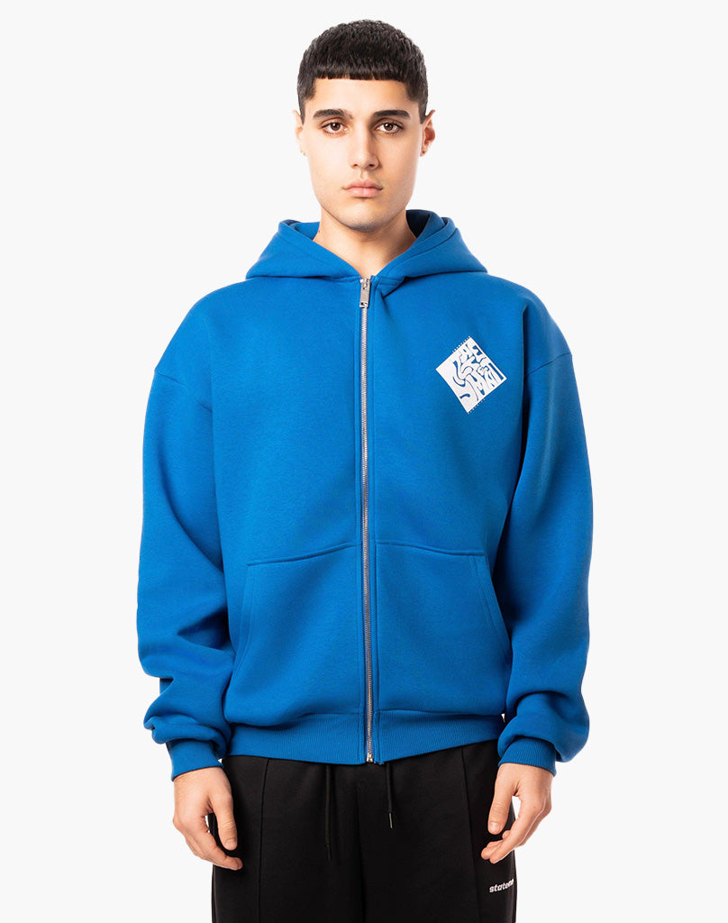 SMUDGE ZIP-HOODIE BLUE