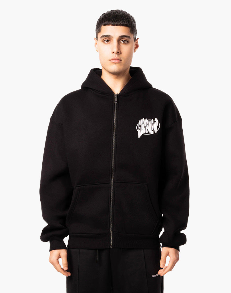 LOOP ZIP-HOODIE BLACK
