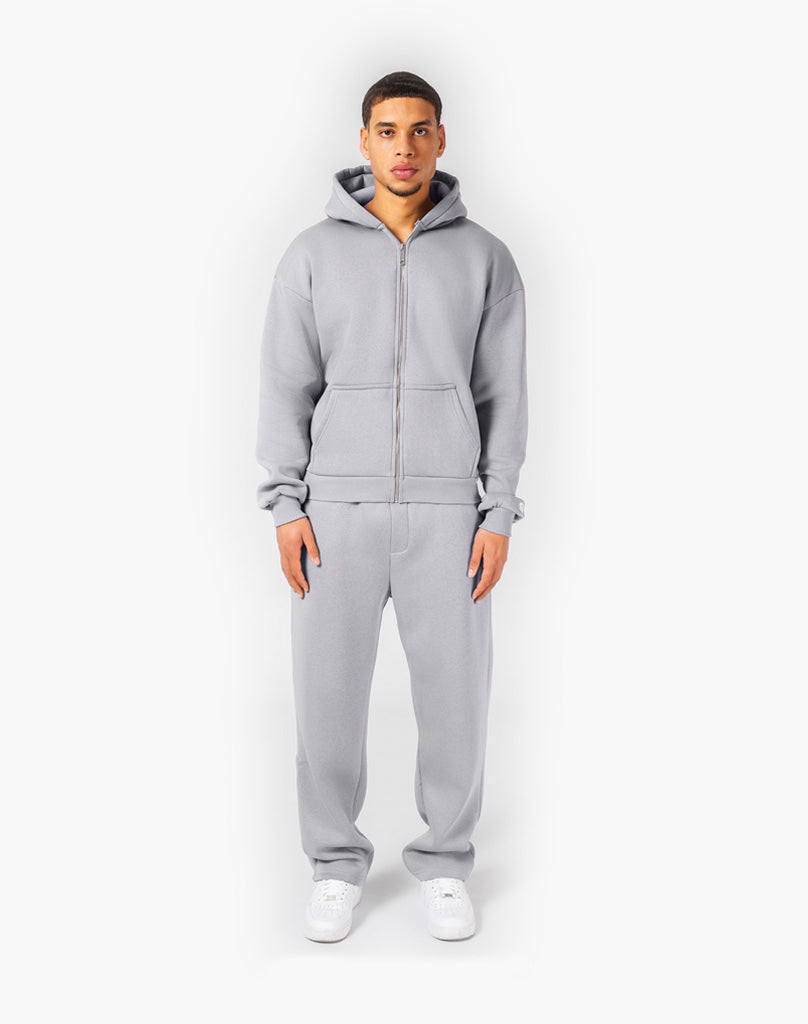 TRACKSUIT SET ZIP-HOODIE (GREY) Tracksuits Statement Clo
