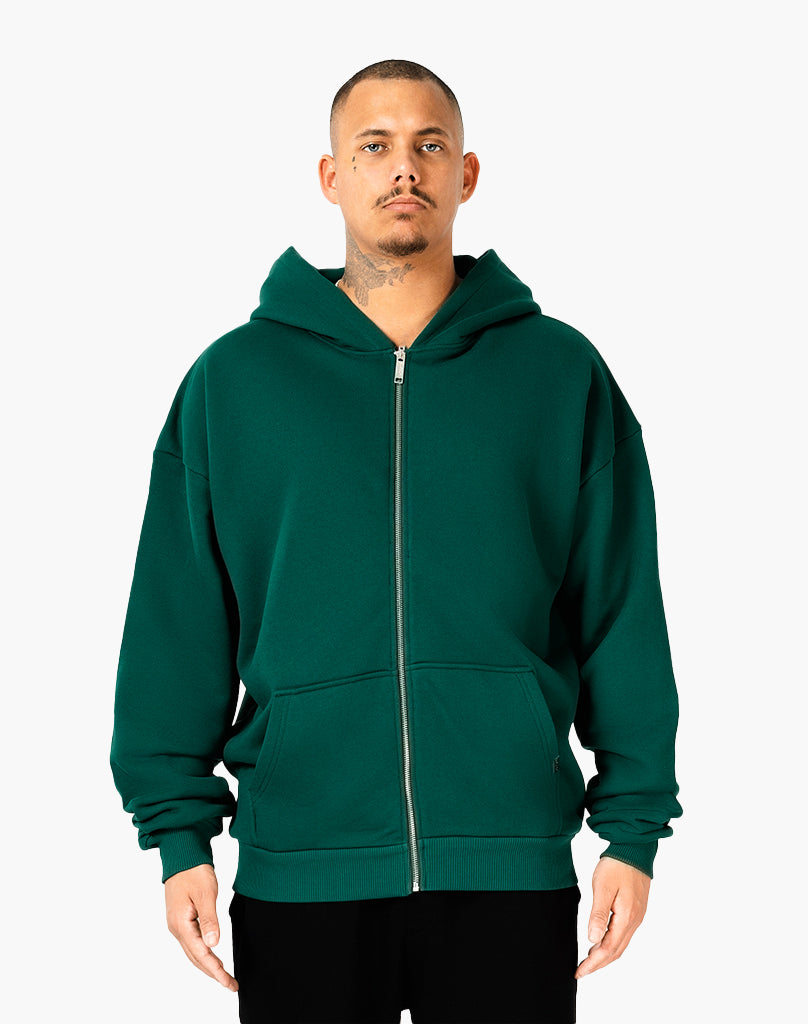 HEAVY BASIC ZIP-HOODIE (GREEN)