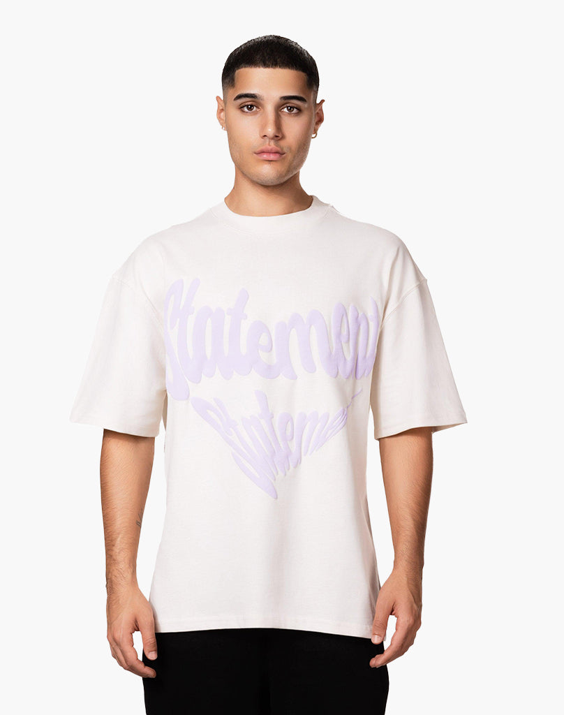 CHARM TEE (CREAM WHITE [PRINT PURPLE])