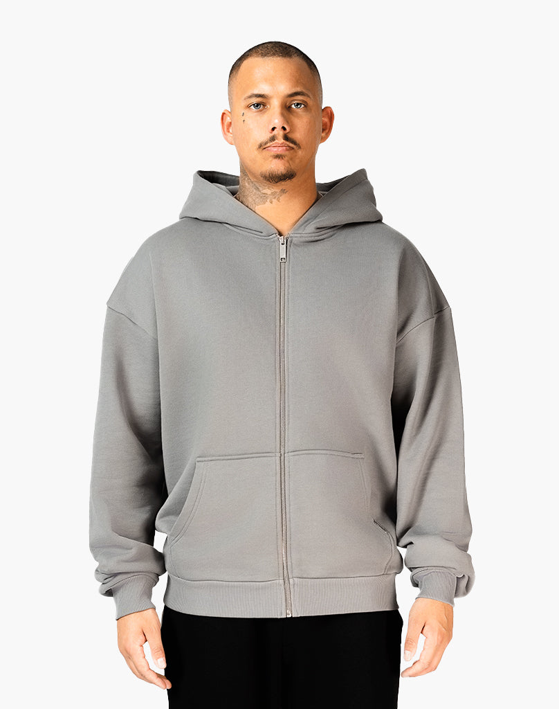 HEAVY BASIC ZIP-HOODIE (GREY)