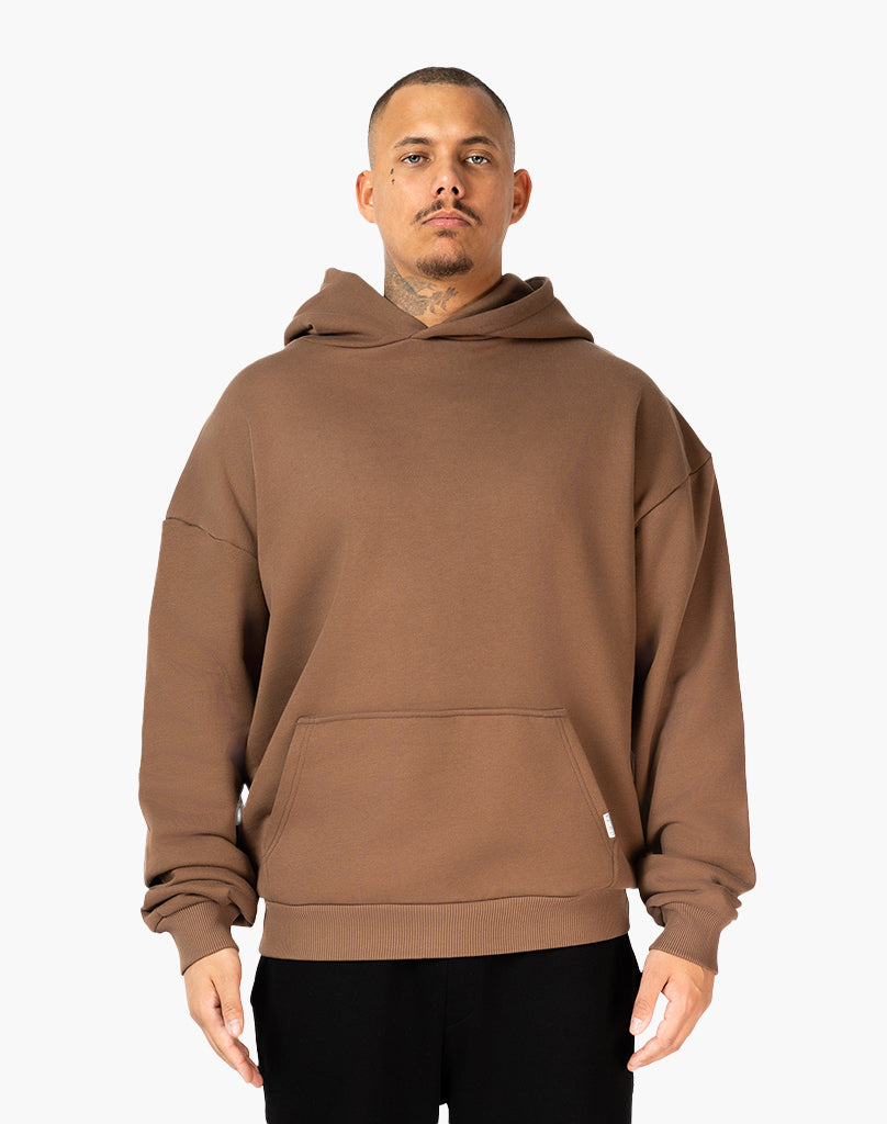 HEAVY BASIC HOODIE (COFFEE BROWN)