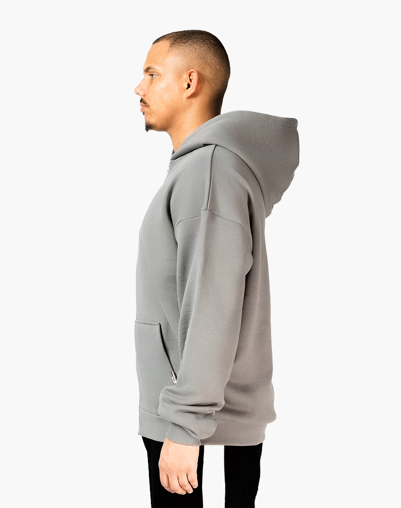 HEAVY BASIC ZIP-HOODIE (GREY)