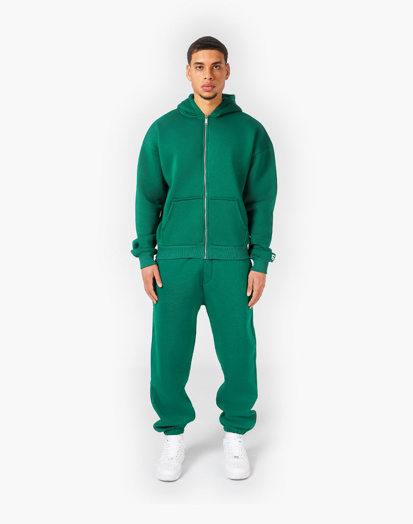 BASIC ZIPPER + BASIC JOGGER (WOOD GREEN) Tracksuits Statement Clo