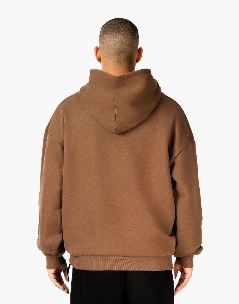 HEAVY BASIC ZIP-HOODIE (COFFEE BROWN)