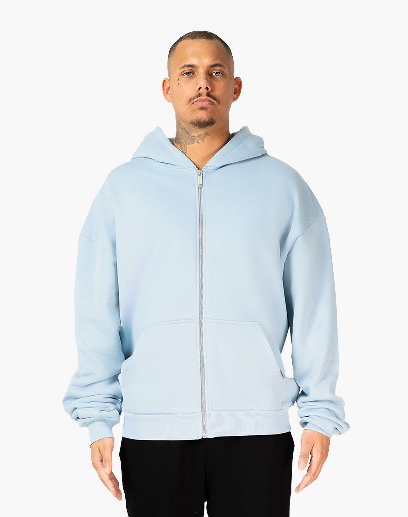 HEAVY BASIC ZIP-HOODIE (BABY BLUE)