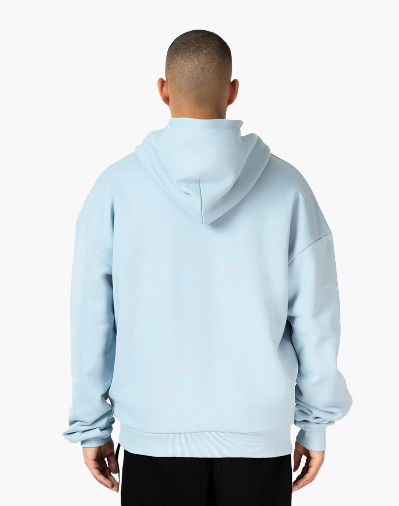 HEAVY BASIC ZIP HOODIE BABY BLUE