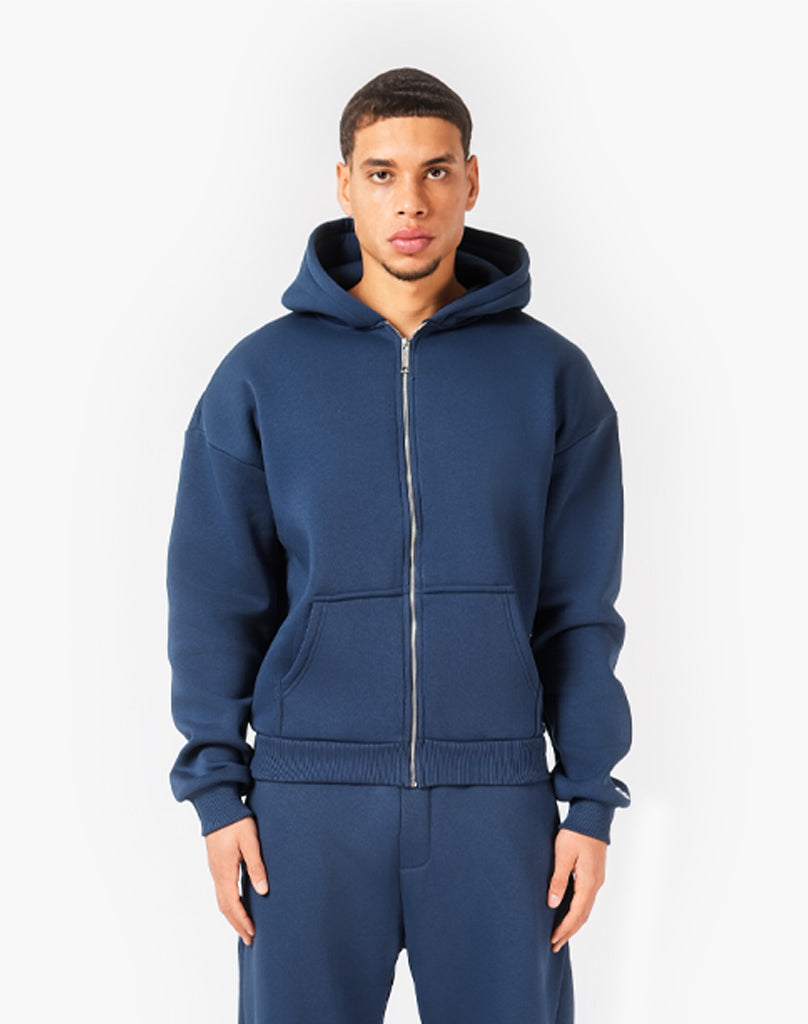 BASIC ZIPPER + OPEN LEG JOGGER (DARK BLUE) Statement Clo