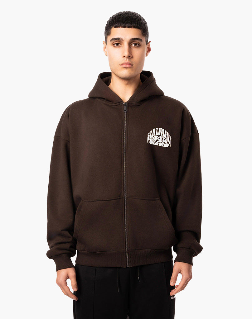 040 STUDIO ZIP-HOODIE BROWN