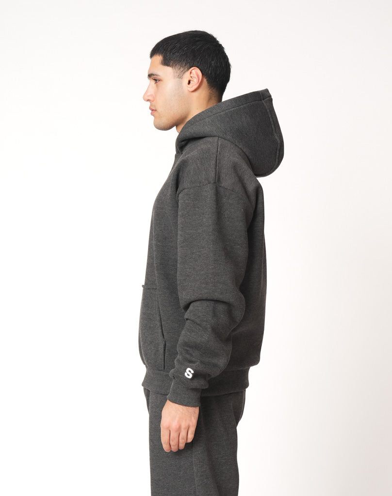 BASIC HOODIE (DARK GREY MELANGE)