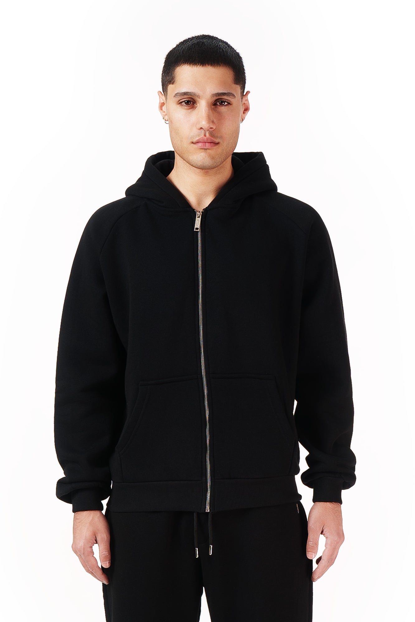 RAGLAN ZIP-HOODIE (BLACK)