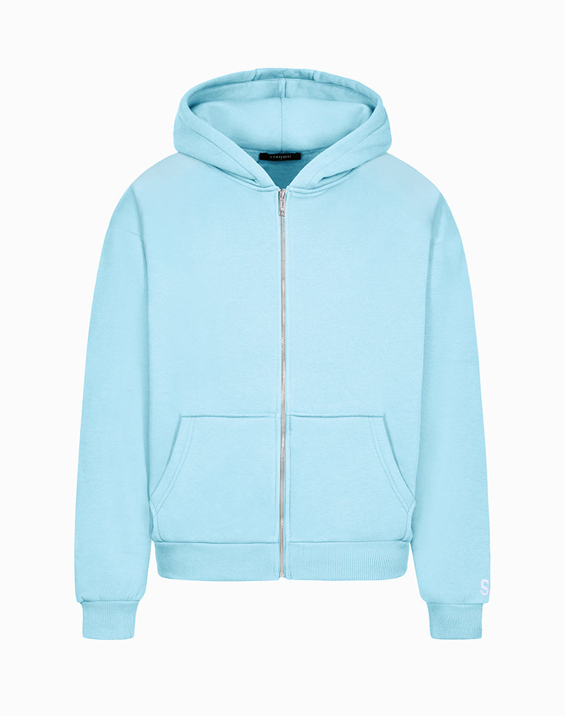 BASIC ZIP-HOODIE (ICE BLUE)