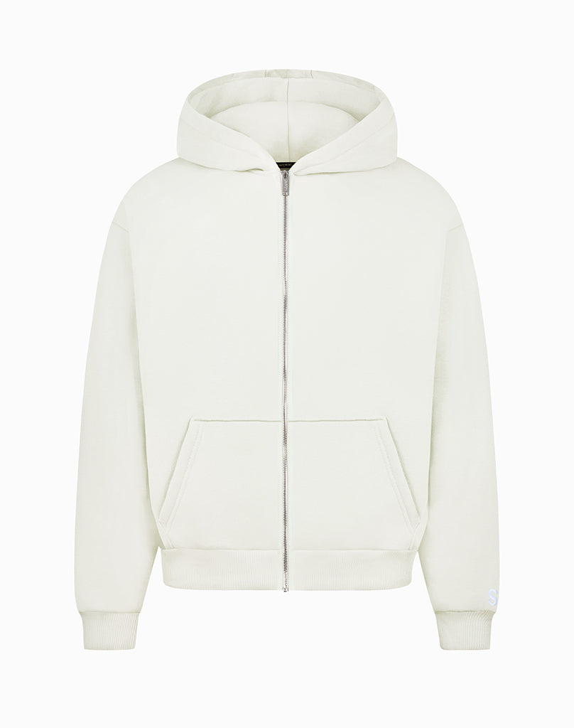 BASIC ZIP-HOODIE (CREAM WHITE)