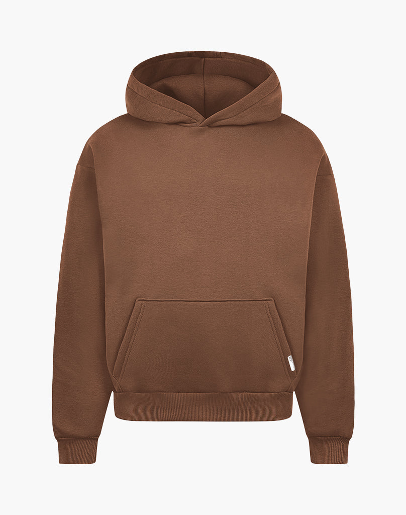 HEAVY BASIC HOODIE (COFFEE BROWN)