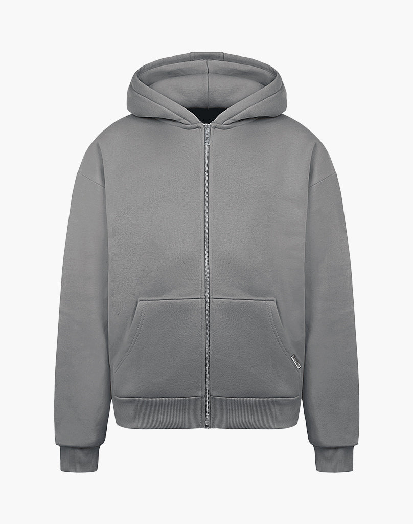 HEAVY BASIC ZIP-HOODIE (GREY)