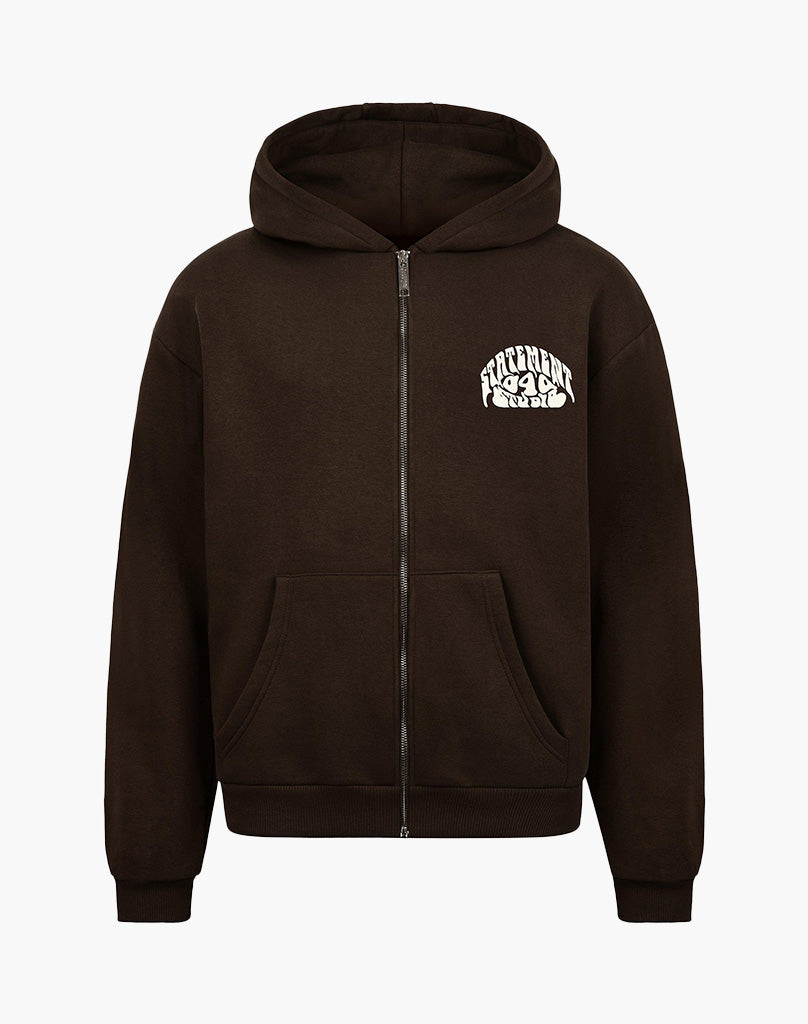 040 STUDIO ZIP-HOODIE BROWN