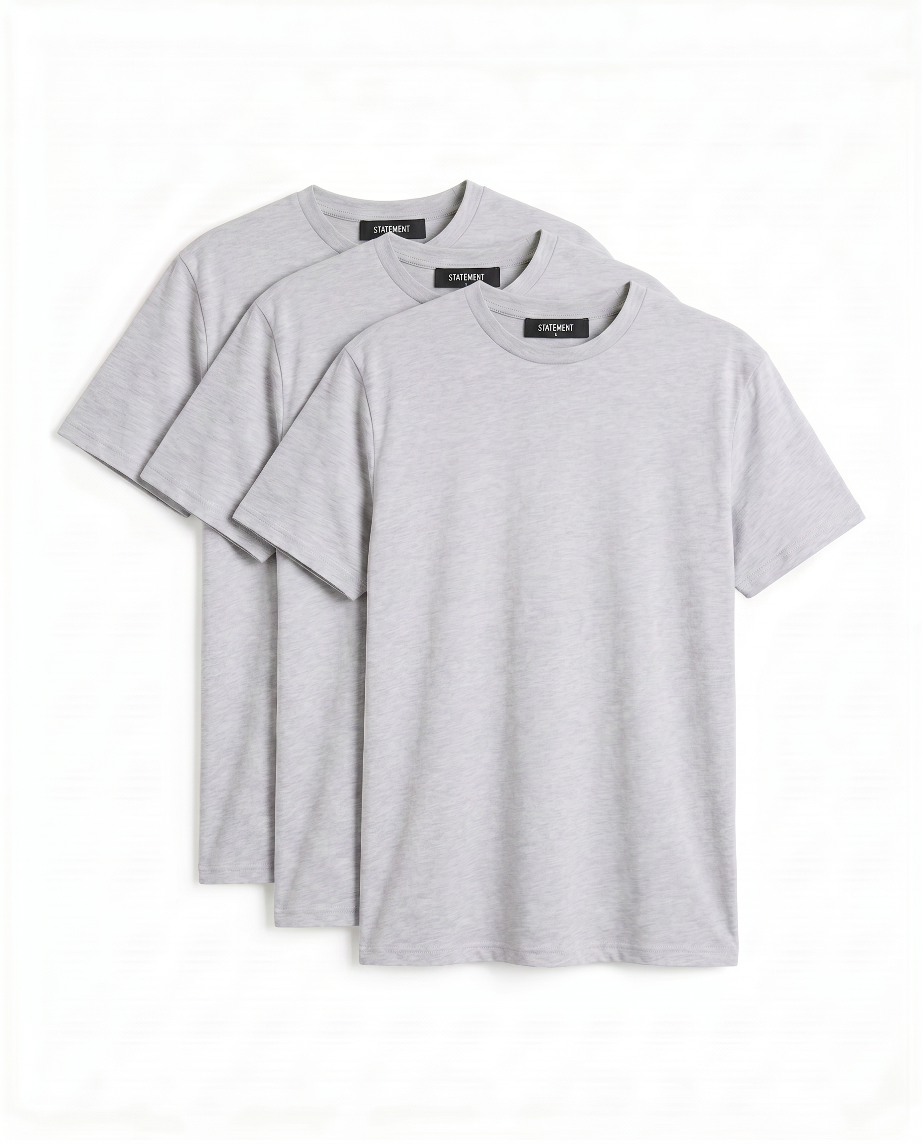 3ER SET REGULAR BASIC TEE (GREY MELANGE)