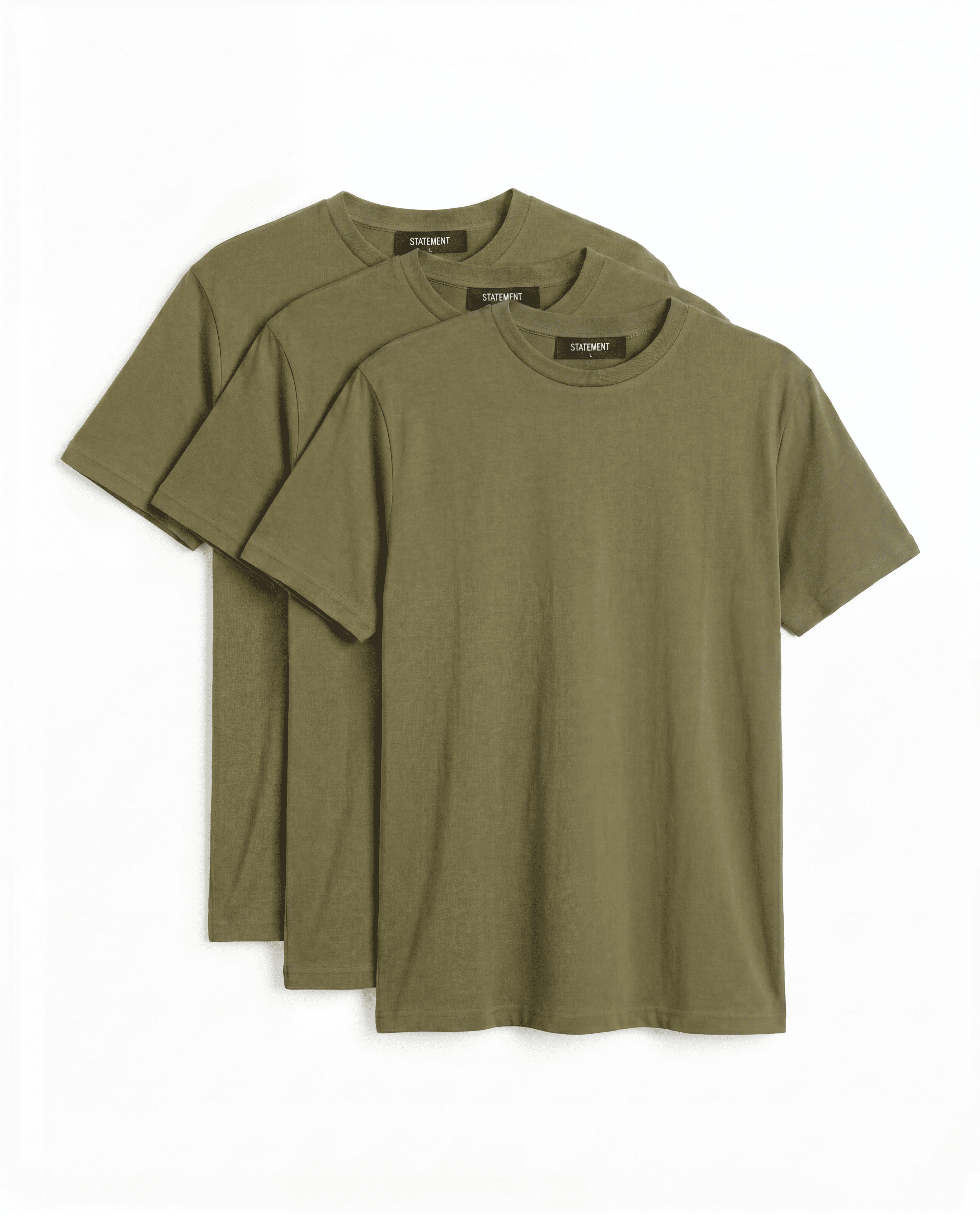 3ER SET REGULAR BASIC TEE (DARK GREEN)