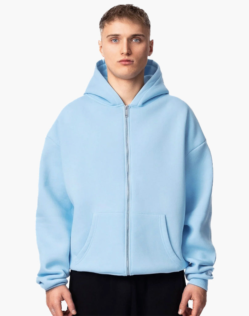 BASIC ZIP-HOODIE (ICE BLUE)