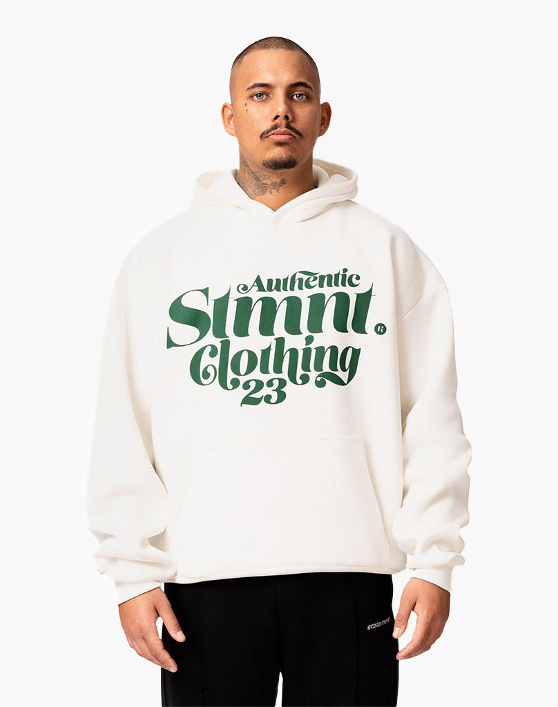 AUTHENTIC HOODIE (CREAM WHITE [PRINT GREEN])