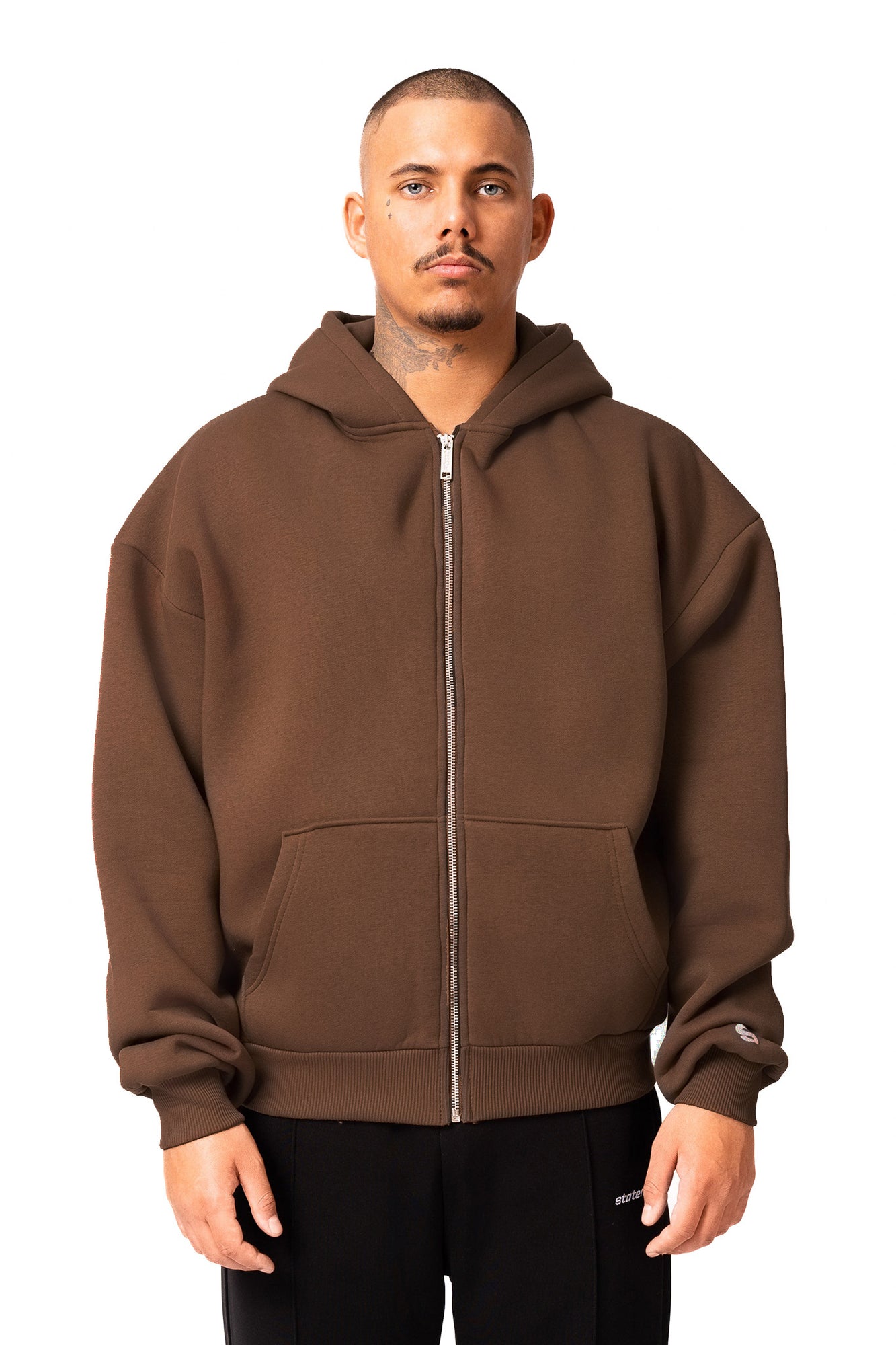 BASIC ZIP-HOODIE (COFFEE BROWN)